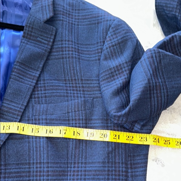 Ben Sherman Dark Blue Checkered Blazer - Picture 4 of 10